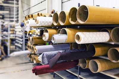 fabric in warehouse